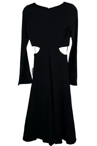 Likely NWT Eila Dress Black Textured Cutout Ring Deep V Midi A-Line Cocktail 6