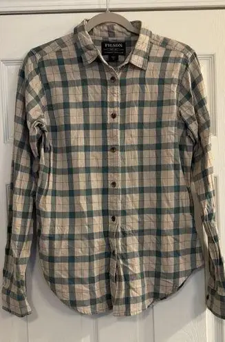 CC Filson Women’s MED Alaskan Guide Flannel Long Sleeve Plaid Camping Hiking EUC