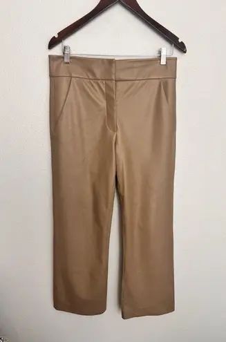 Veronica Beard Cormac Crop Faux Leather Pants High Rise 8 Buttery Soft Office