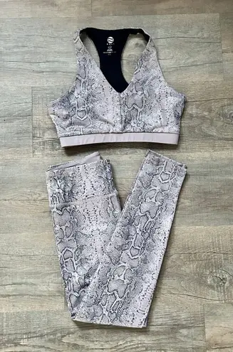 Noli The Shop snake print sport bra and leggings set size S