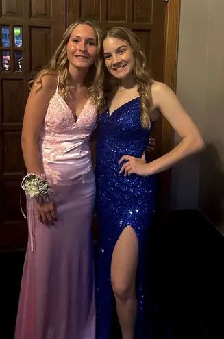 Prom Dress Silk Pink Size 2