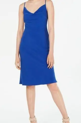 19 Cooper NWT Draped Neck Spaghetti Strap Slip Dress Royal Blue Size Medium