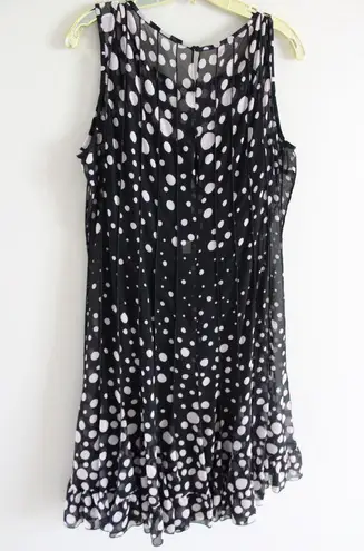 Rickie Freeman Teri Jon Black Polk Dot Dress Size 16