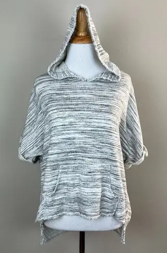 Dolan Left Coast Hoodie Sweatshirt Top M Gray Short Sleeve Dolman Frayed Trim Gray Size M