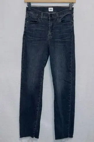 EDWIN Bree High Waist Raw Hem Crop Straight Leg Jeans In Ashland size 25