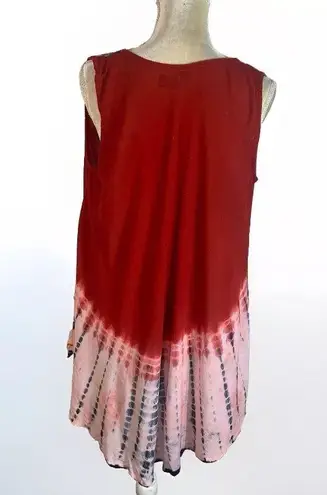 Sunflower Free Size Tie Dye red Embroidered top bohemian