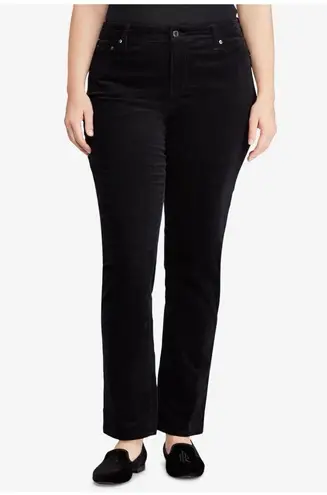 ✨RALPH LAUREN Womens Black Corduroy Zippered Pocketed Straight leg Sz 12 Pants✨