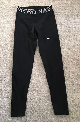 Nike Pro Women's Mesh-Paneled Leggings Size L Black