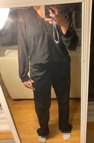 long sleeve see through blouse Black Size M