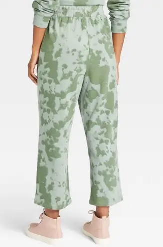 guns n' roses NWT M Sweatpants Green Tie Dye Print New Elastic Waist Rock Band Y2K