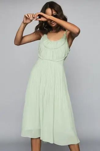 Reiss ππ Thora Pleated Chiffon Dress ~ Aqua US 10