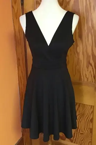 Soprano NWT  Black Plunging Sexy Fit & Flare Dress