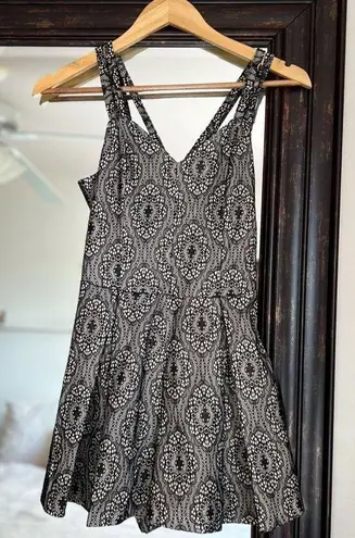 She & Sky  Black Lace Overlay Cross Back Romper New With Tags thumbnail 1