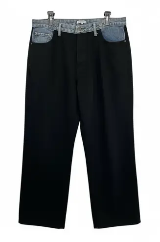 Moon River - Anthropologie two-tone, wide-leg jeans Size L the 90s/Y2K era.