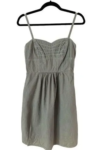 Mossimo Y2K Chambray Denim Light Wash Mini Babydoll Skater Dress Size Medium Blue