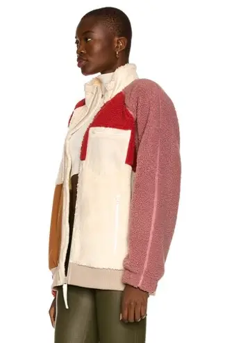 Helmut Lang patchwork faux shearling shaggy fleece unisex jacket size XS NWT