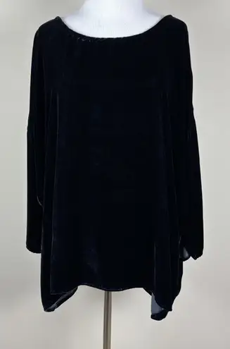 CP Shades Sibella Top Womens Small Velvet Silk Blend Boxy 3/4 Sleeve Oversized S