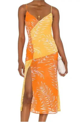 Camila Coelho Vivienne Midi Dress Yellow & Orange Floral
