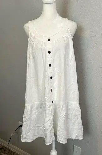 JCrew Factory Linen Blend Button Front Mini Dress White Size 00