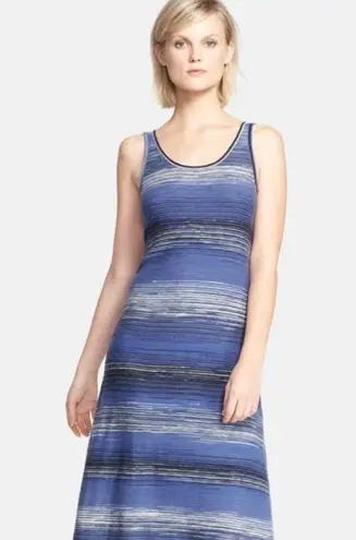 Vince NEW  Striped Cotton Space Dye Maxi Dress LARGE Blue Vacation Loungewear