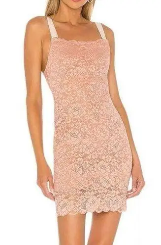 We Are HAH Size XS Tight Squeeze Bodycon Mini Dress Copper Rose Lace Lined NEW