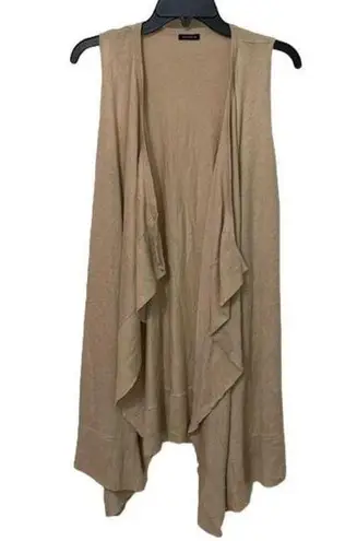 Magaschoni Beige Knit Open Cardigan Sweater Vest Womens Size Small? Lagenlook