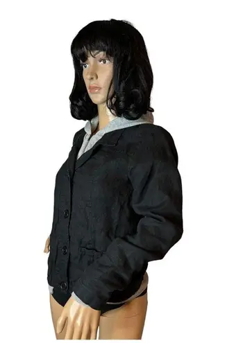 Central Park West Sahara Hooded jacket in Linen Black & Gray size XS