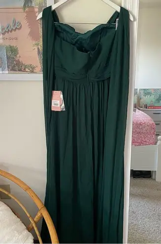 Birdy Grey NEW Grace Covertible Chiffon Maxi Dress in Emerald Green Large