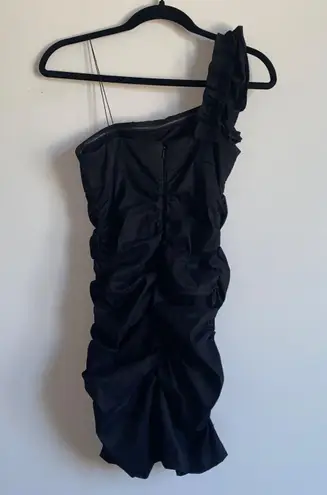 Hailey Logan Black Ruched Mini Dress