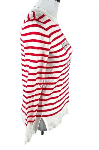 Marled Reunited Clothing One of a Kind Striped Sweater, White, Red, X-Small