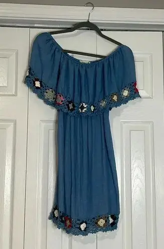 Beach By Exist Hand Made crocheted off shoulder beach dress