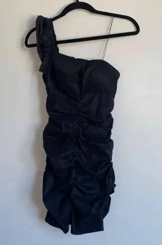 Hailey Logan Black Ruched Mini Dress