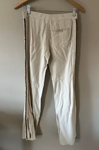 Stella McCartney Beige Silk Pants with Embellishments Size 38
