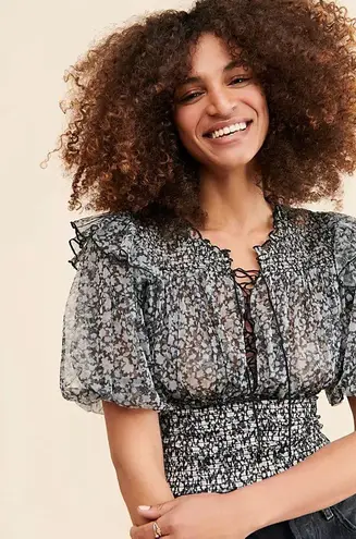 Free People Beatrice Mesh Blouse