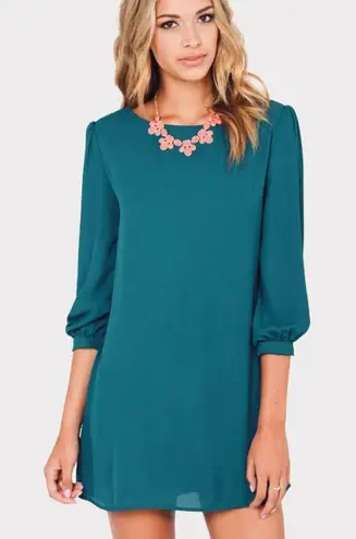 Lulus Dark Teal Mini Shift Dress Medium