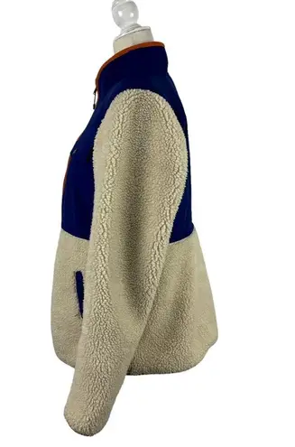 Duluth Women's Sherpa Blue Cream Colorblock Full Zip Jacket Medium Item 85806