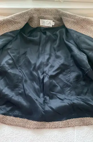 Taiga Paris blazer jacket cropped fit long sleeve oversize buttons size 10