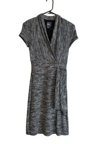 Maeve Anthro  Marled Knit Gray Faux Wrap Sweater Dress‎ Extra Small