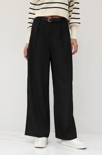 Cider NWT Mid Waist Pocket Straight Leg Belted Trousers 29" XS Black Academia