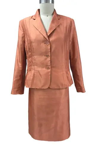 Le Suit Cinnamon 2-Piece Skirt Suit Set Sz 18
