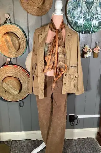 Oleg Cassini Weekend Cargo Style Khaki Jacket Large