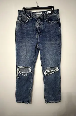 Topshop  Women's Dad Jeans Distressed High Rise 8/30 NWT Button Fly