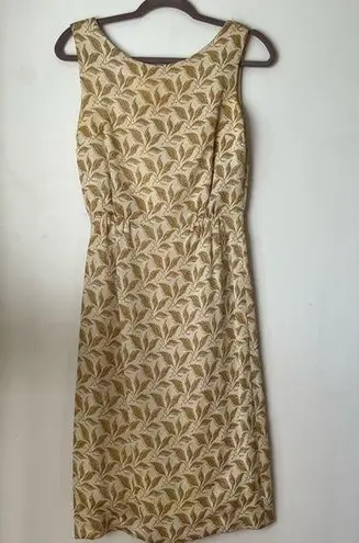 Parade New York Vintage 60s Metallic Gold Sheath Dress S