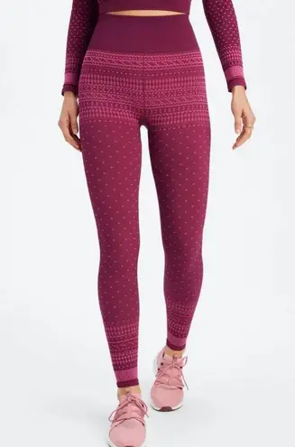 Fabletics  Holly Seamless Fair Isle Leggings & Long Sleeve Top Set - Size XL