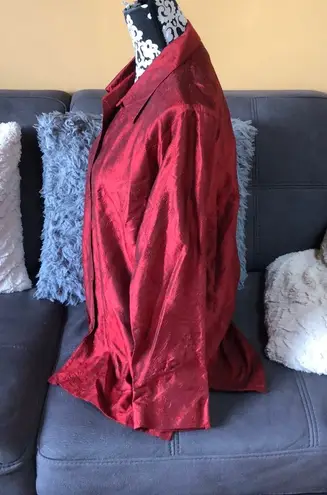 Jaclyn Smith Classic Red Button Down Shirt Medium