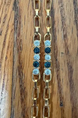 Vintage Camrose Kross Jackie Kennedy Grand Tour Replica Blue Flowers Necklace Gold