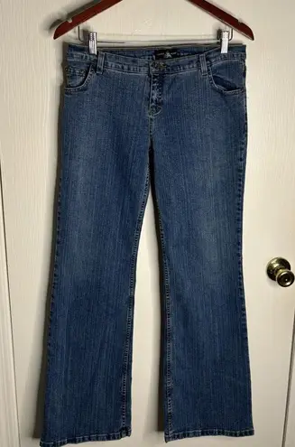 Danesi Mid Rise Flare Jeans Size 11/12 Dark Wash Rhinestone Bedazzled Blue