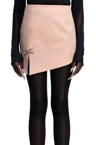 NWT H&M x MUGLER wool mini skirt antique pink Size 0