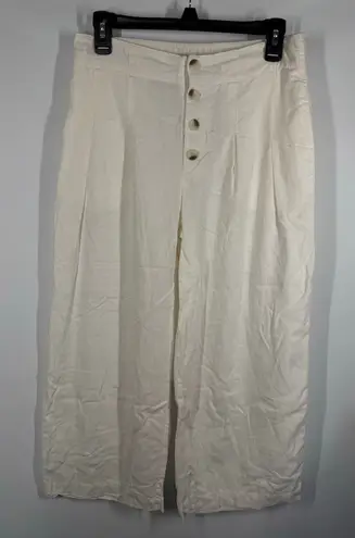 Sincerely Jules off white wide leg linen rayon pant size medium