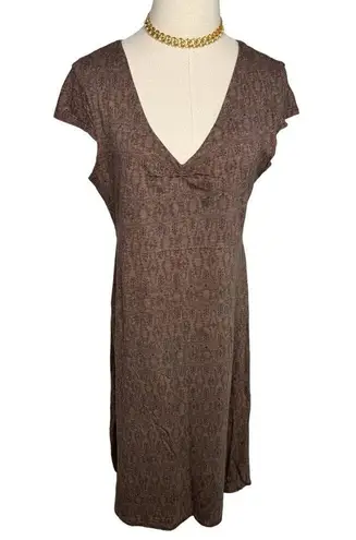 Toad & Co . Horny toad Rosmarie geometric print dress brown size medium M